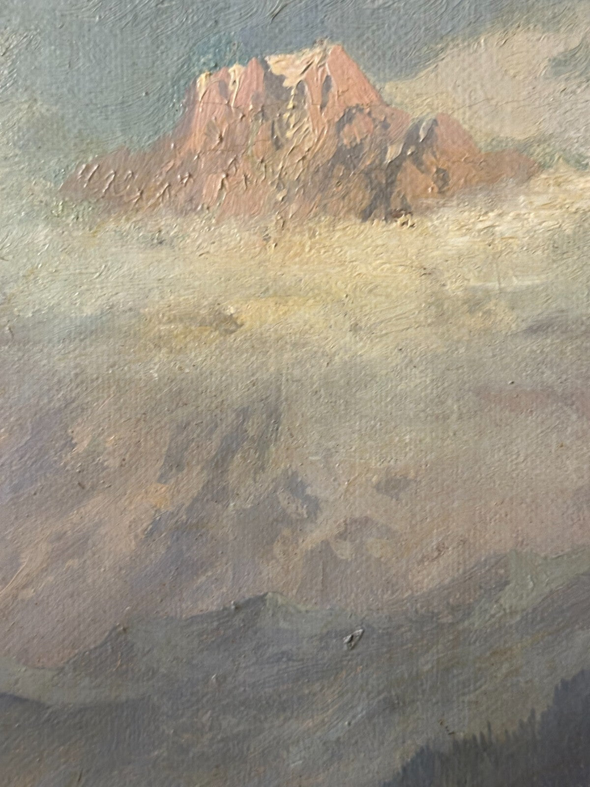 Öl auf auf Leinwand - Saastal Saaservispa - Johann Joseph Geisser 1824–18943