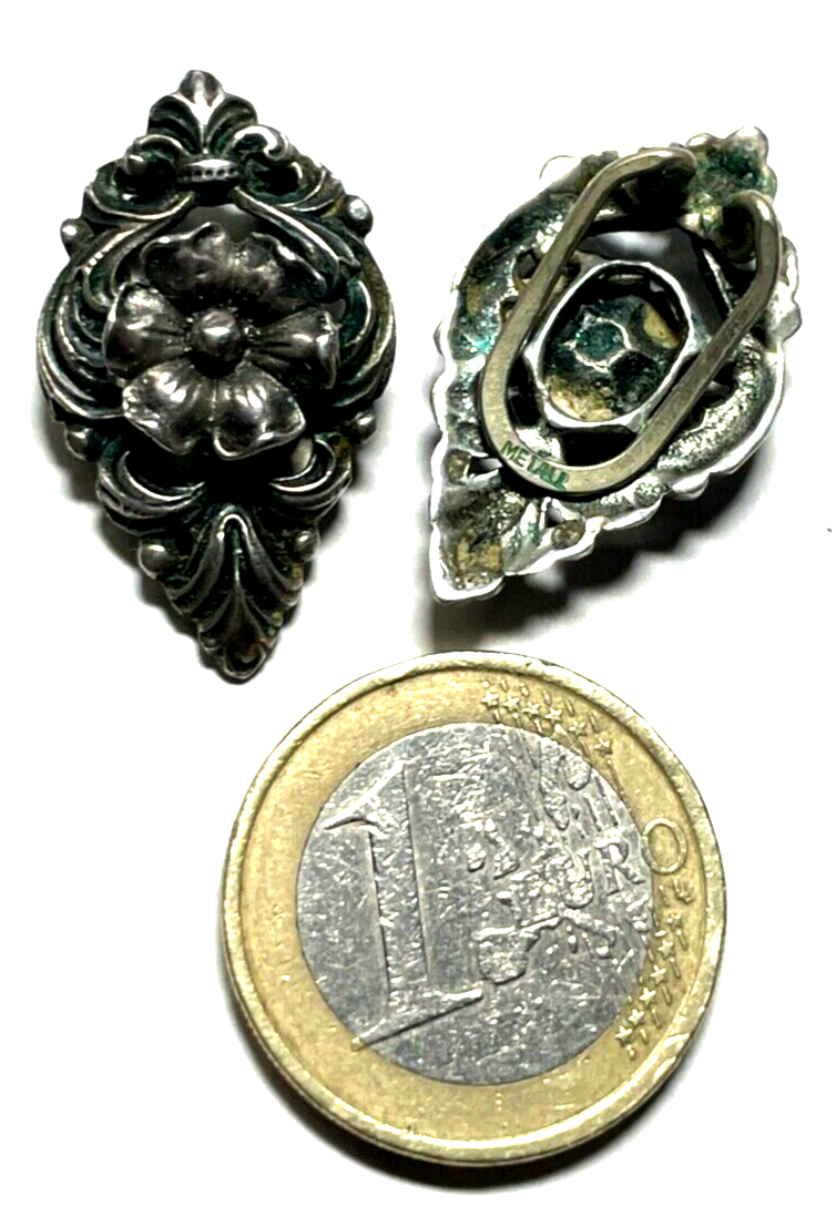 50er J Ohrclips 835 Silber Landhaus Dirndl Trachtenmode Handarbeit sehr apart5