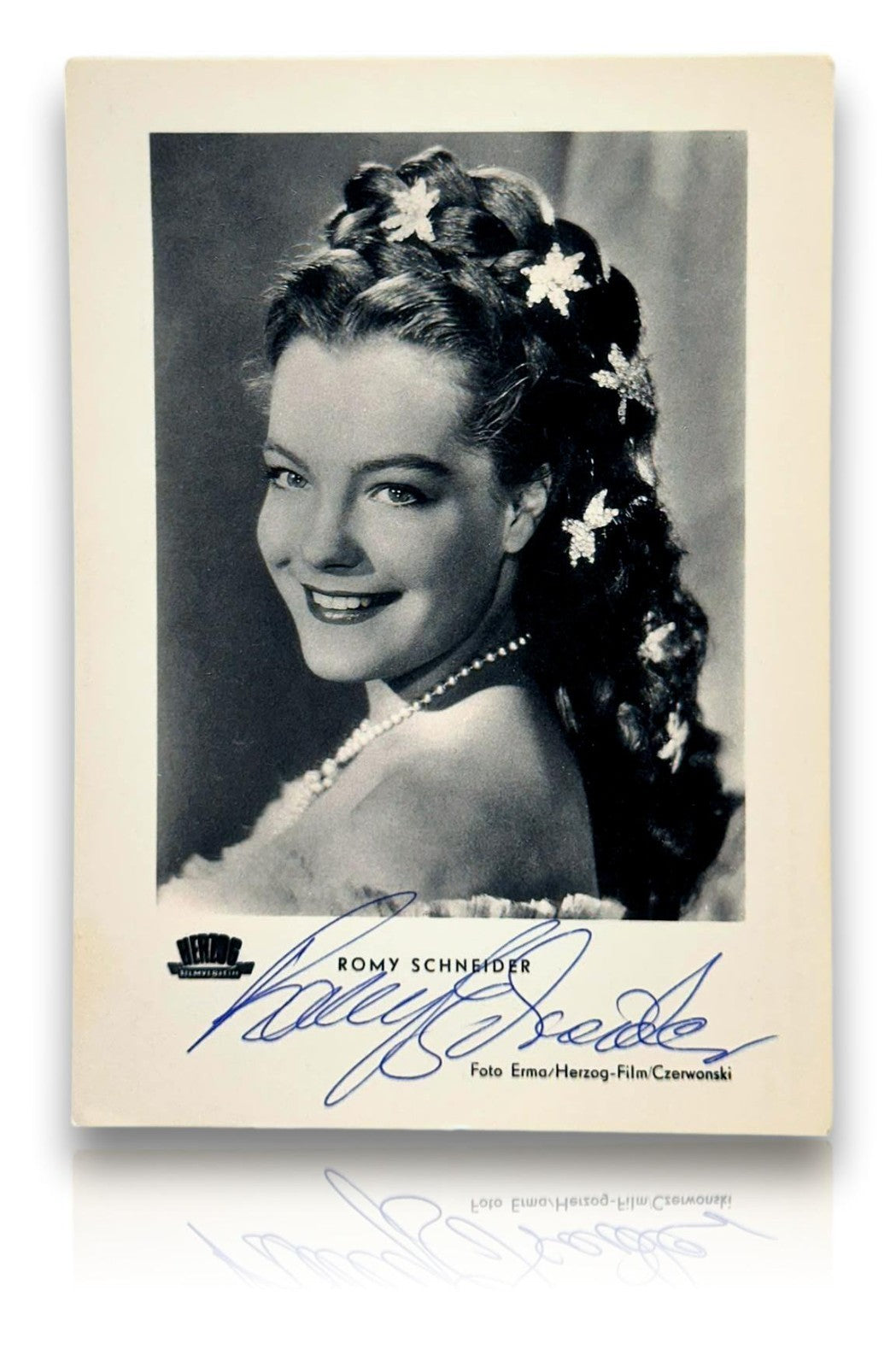 Romy Schneider Autogramm - alte Sissi Fotokarte - handsigniert Erma Herzog-Film3