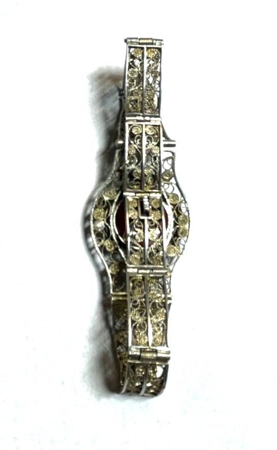 Antik 900 Silber FiligransilberArmband mit Muschel Gemme Cameo 20er J L 18 cm13