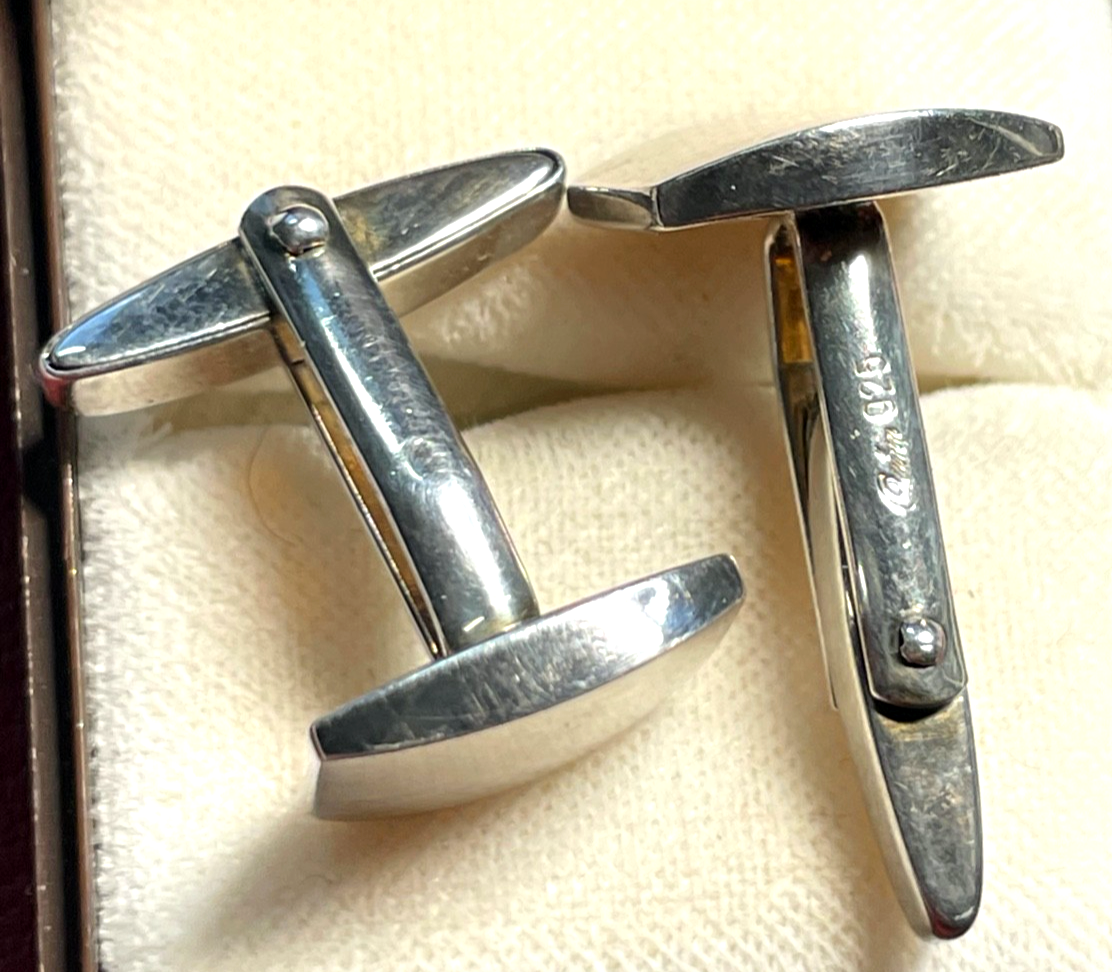 QUINN 925 Silber Manschettenknöpfe gebürstet puristisch klassisches Design1