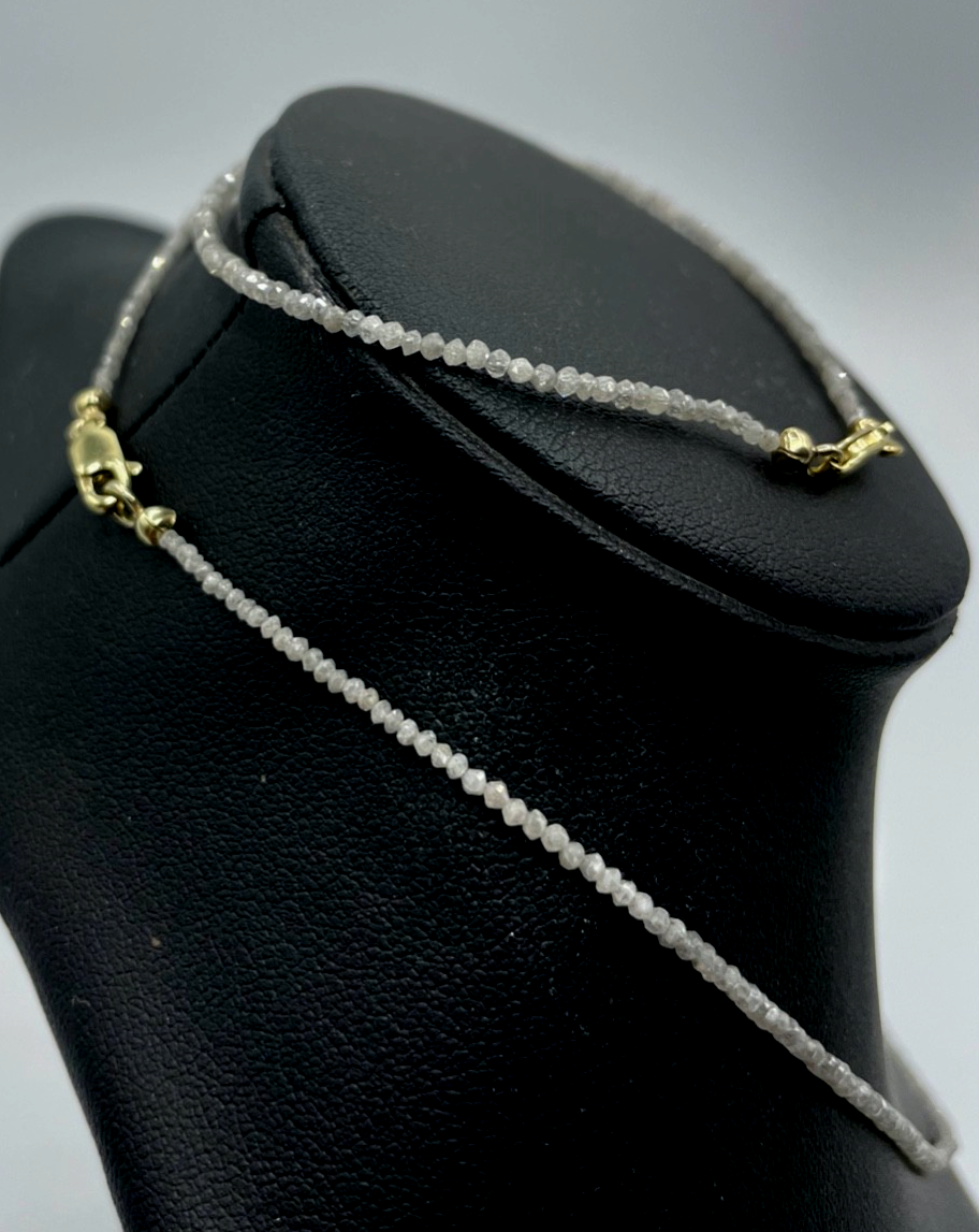 Set Armband + Kette natürlicher Diamant facettiert 375 Gold Karabiner neuwertig6
