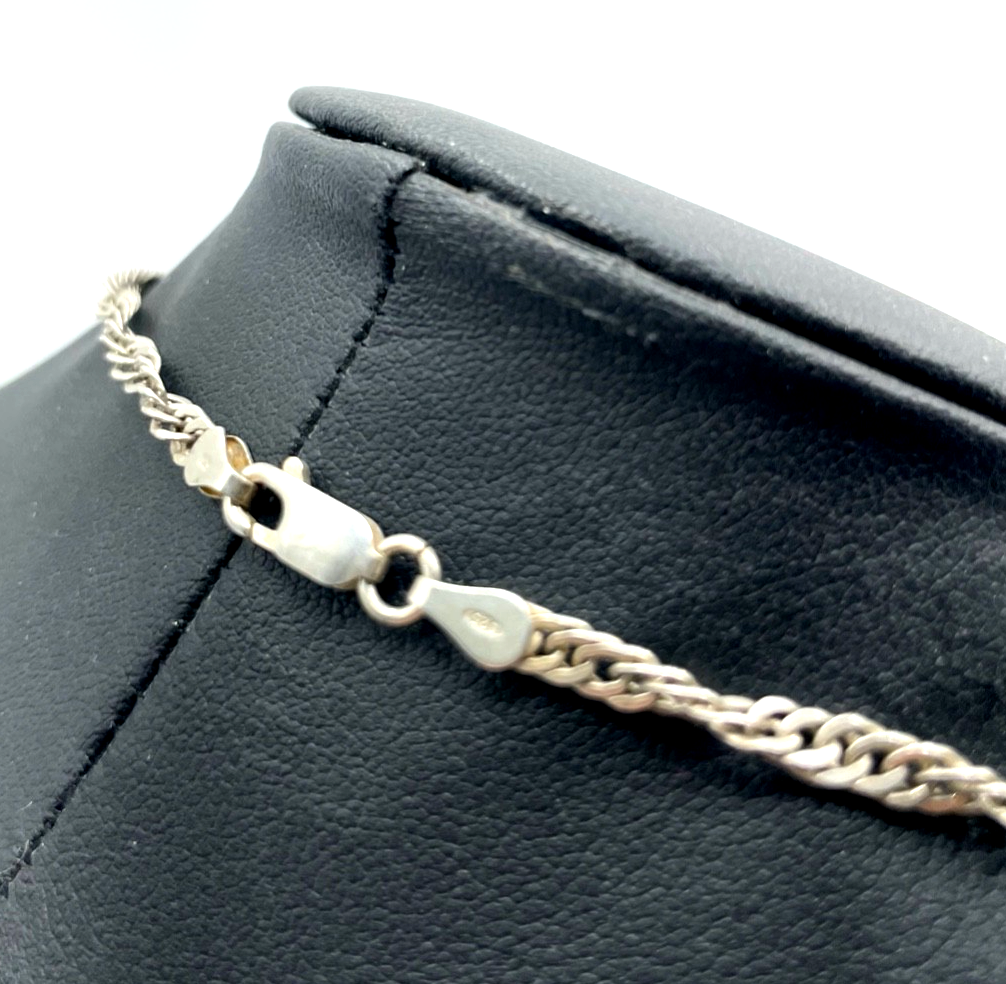 Solide 925 Silberkette Design Singapur Kordelkette gedreht L 46 cm B 4 mm unisex2