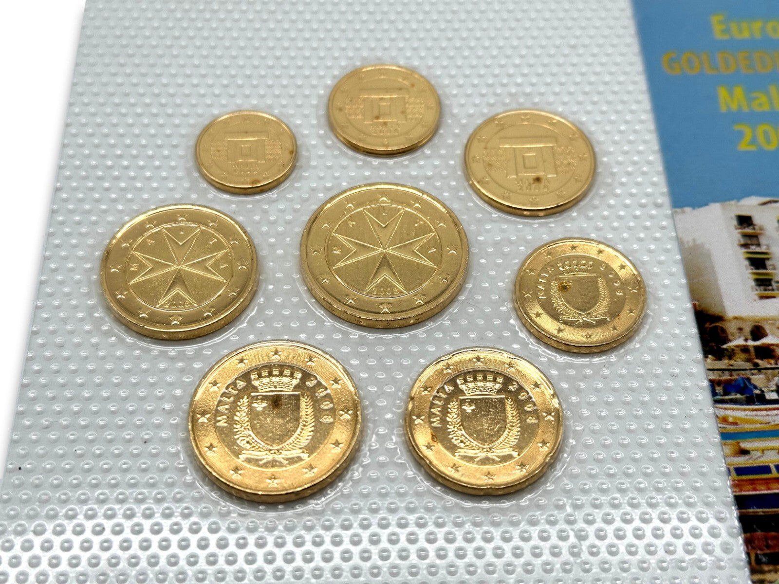 Malta KSM Kursmünzsatz 2008 Euro € - 24 ct vergoldet - Ldt. Edition 500 Stück1