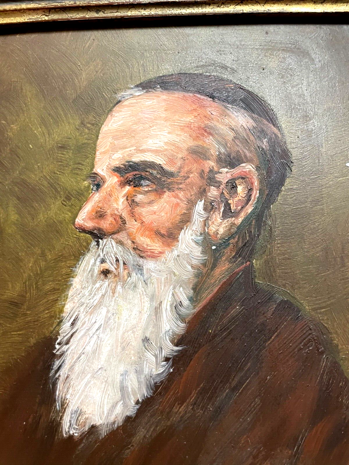 Ölgemälde Franz Krippendorf 1907-1982 Geistlicher mit Bart im Ornat Porträtbild5