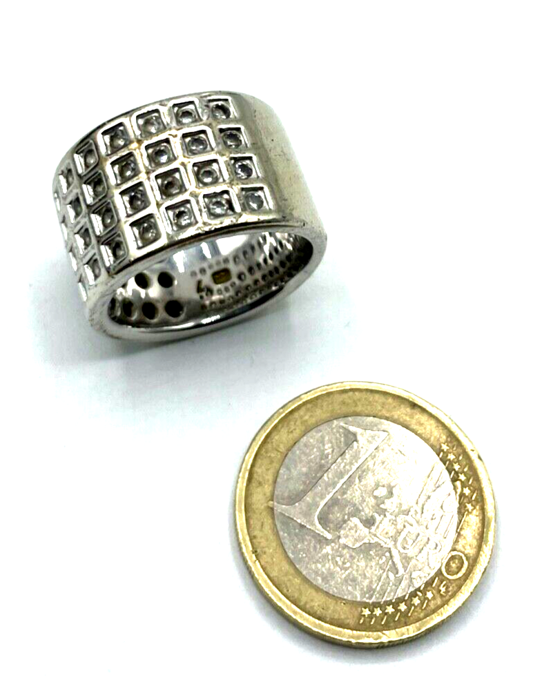 925 Silber Ring Silberring Bandring üppiger Zirkonia Besatz Ø 17,8mm RG56 massiv1
