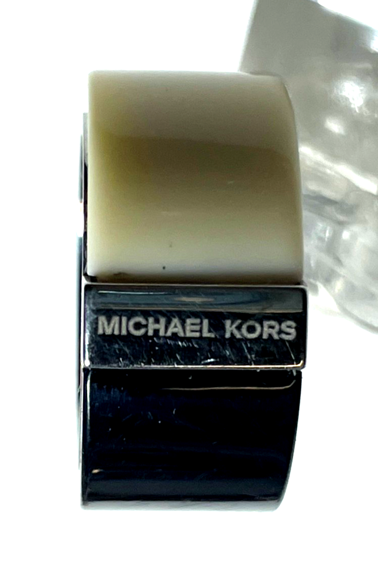 Michael Kors Steel Ring mit Schwarz/Elfenbein farbigem Einsatz RG 53 Ø 17 mm6