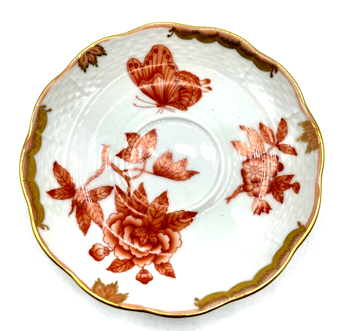 Herend Porzellan Tasse + Untertasse Fortuna Rust Cup + Saucer selten  1. WAHL5