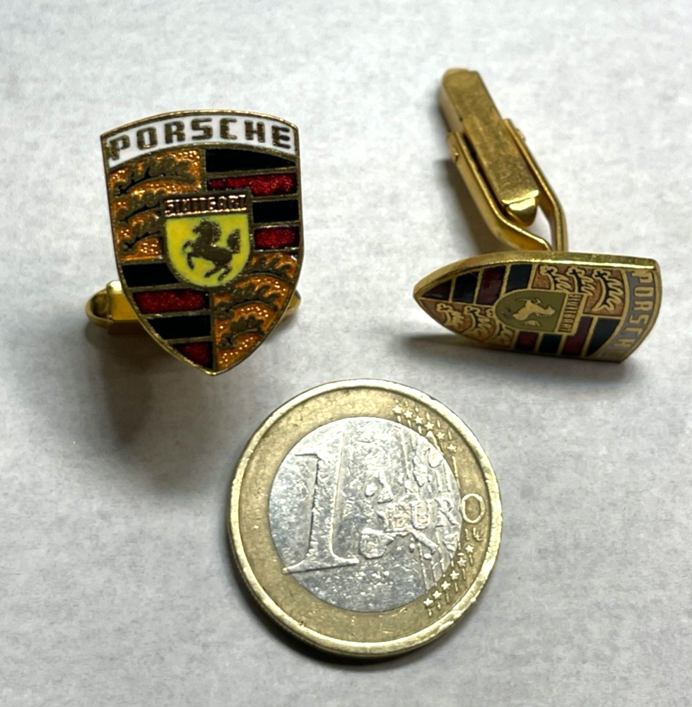 Vintage Porsche Manschettenknöpfe top gepflegt und vergoldet mit Emaille7