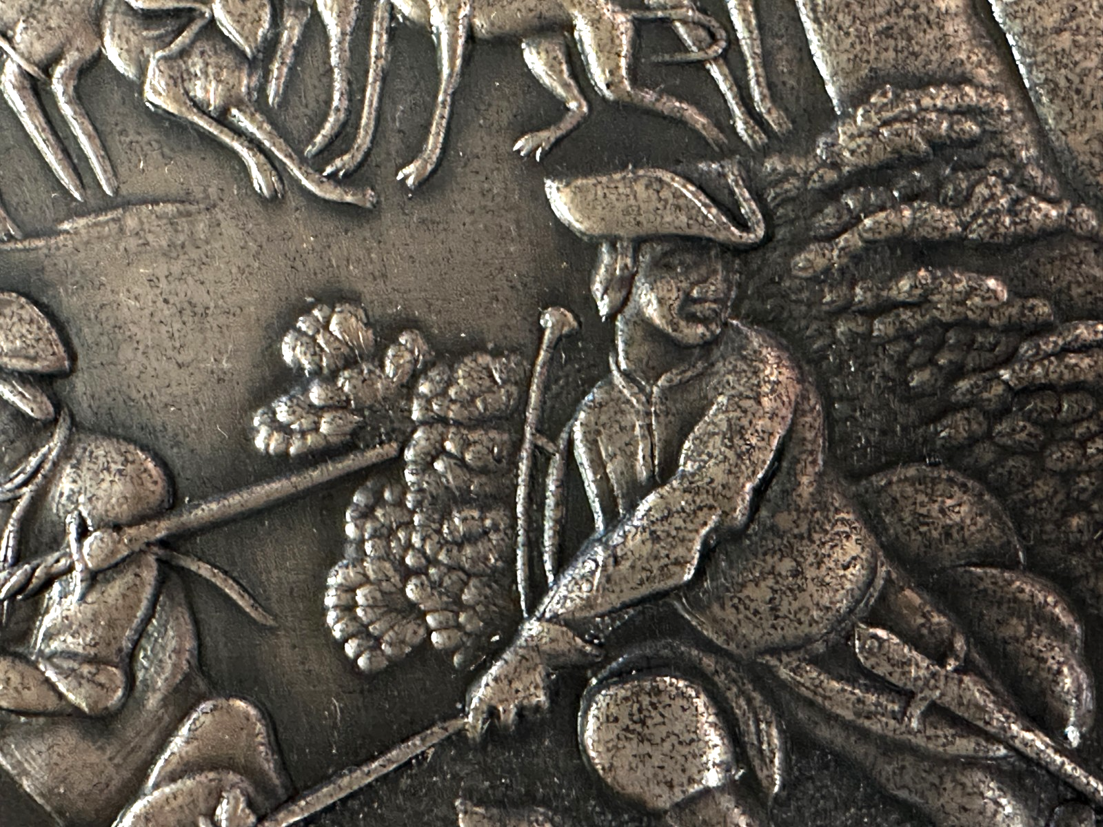 Silberrelief - Jagdszene J. E. Ridinger – Feinsilber 999 – limitiert 87/12008