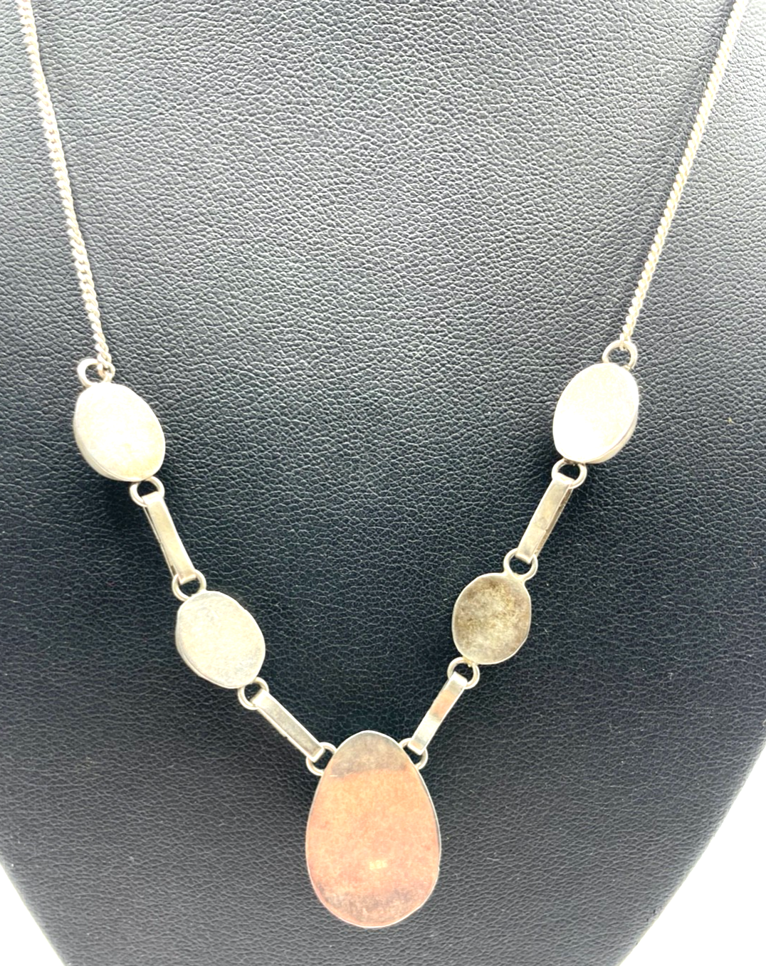 Larimar Halskette Collier 5 Steine 925 Sterling Silber L 47,5 cm gepflegt4
