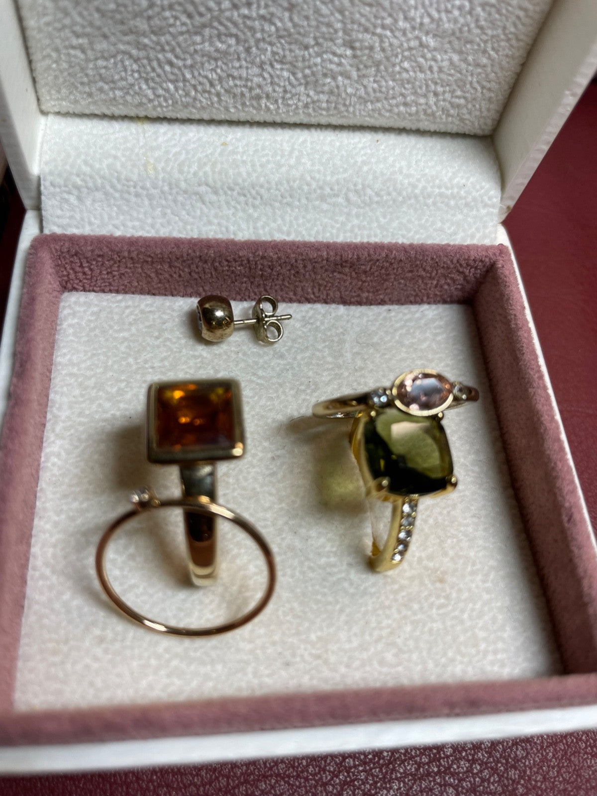 Konvolut Ringe Modeschmuck gemischt neuwertig mit Farbsteinen vergoldet PL1