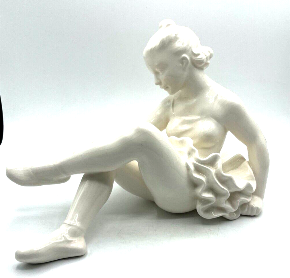 Dachbodenfund gr. alte Keramik Ballerina Figur Ballett Tänzerin anmutige Plastik2