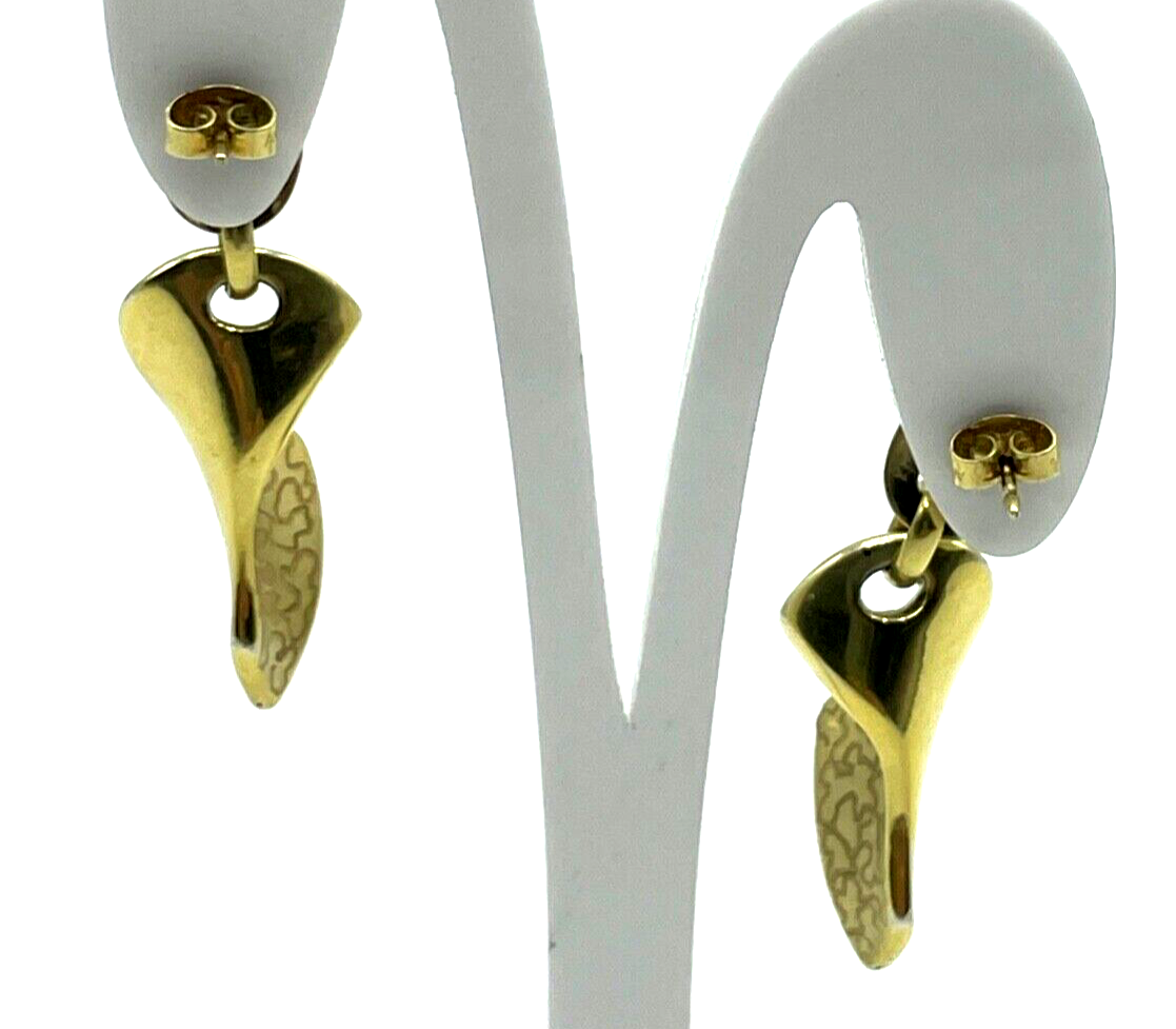 375 Gold 9 K Ohrringe Design Ohrhänger stattlich Juwelier L 44 B 12 mm gepflegt2