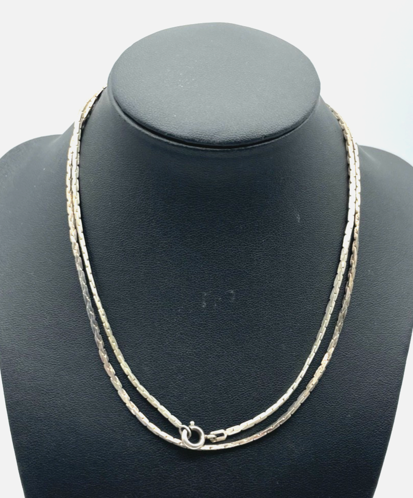 Vintage solide 80,5 cm lange Design Silberkette 835 Silber unisex gepflegt0