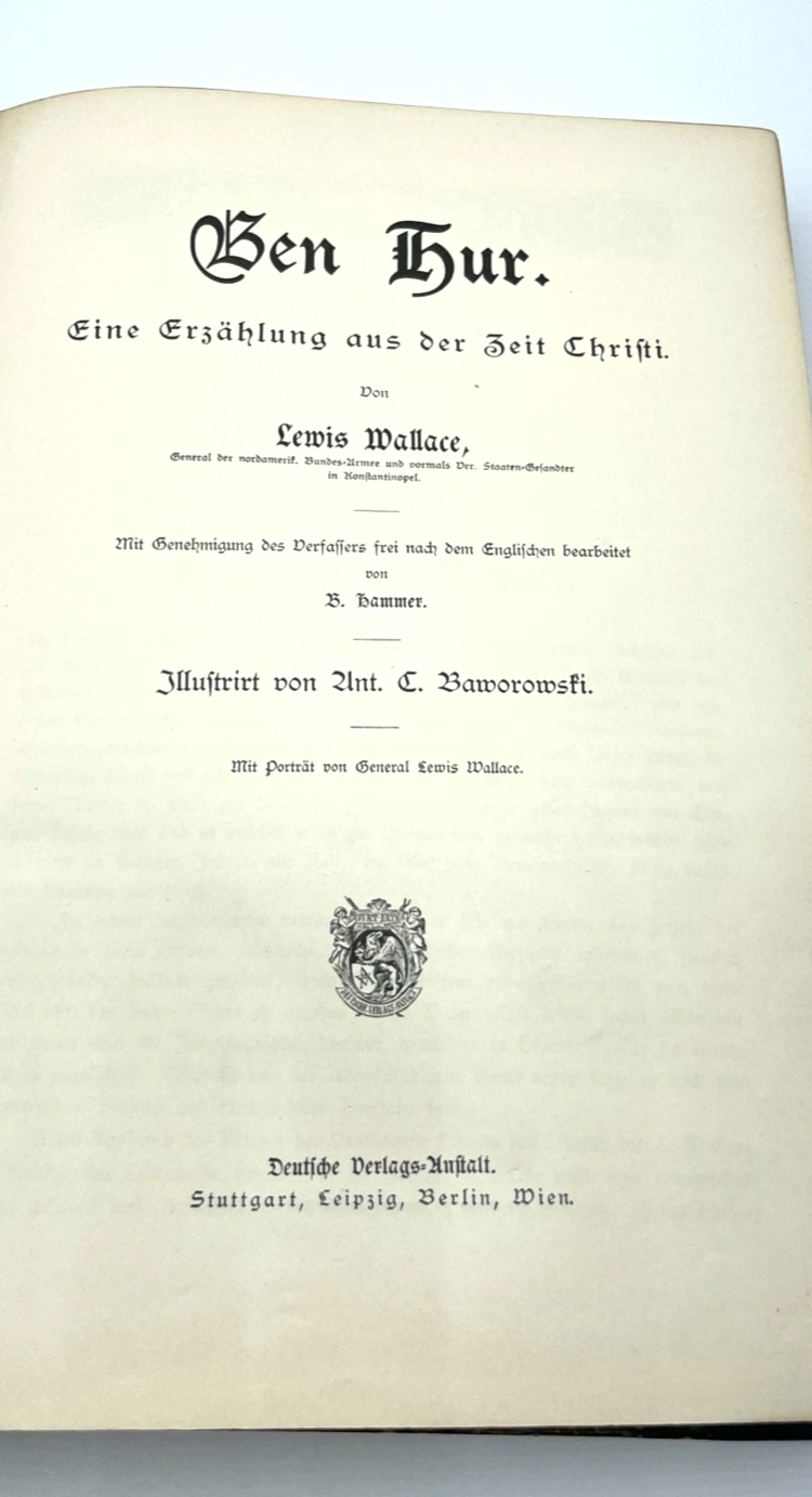 Klassiker Buch L. Wallace BEN HUR um 1900 illustriert gr. schöne saubere Ausgabe1