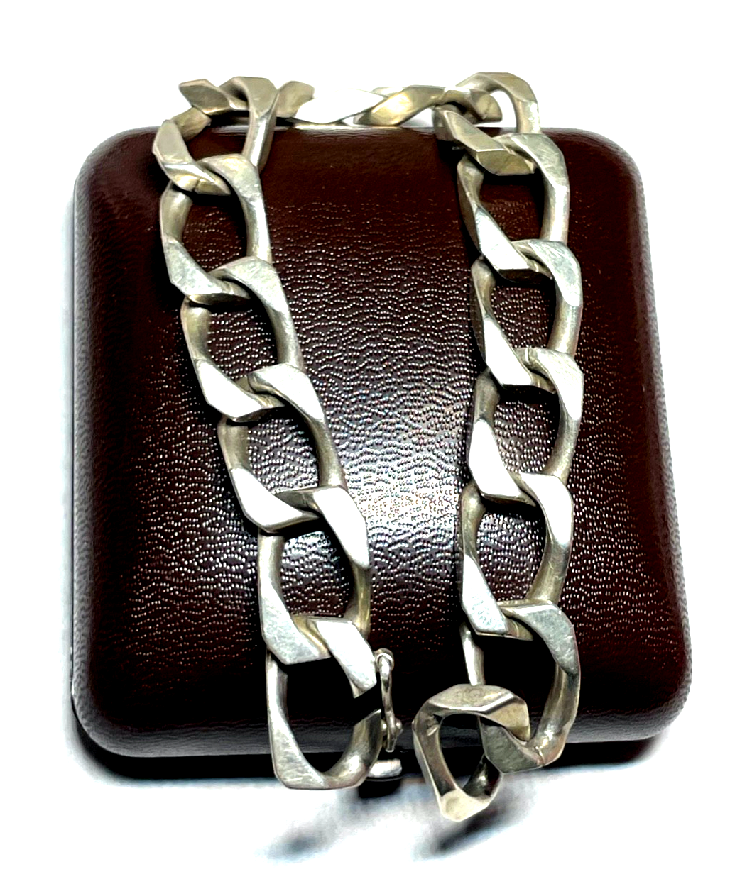Solides vintage Panzer Armband Armkette 835 Silber L 21 cm B 11,5 mm unisex gepf0