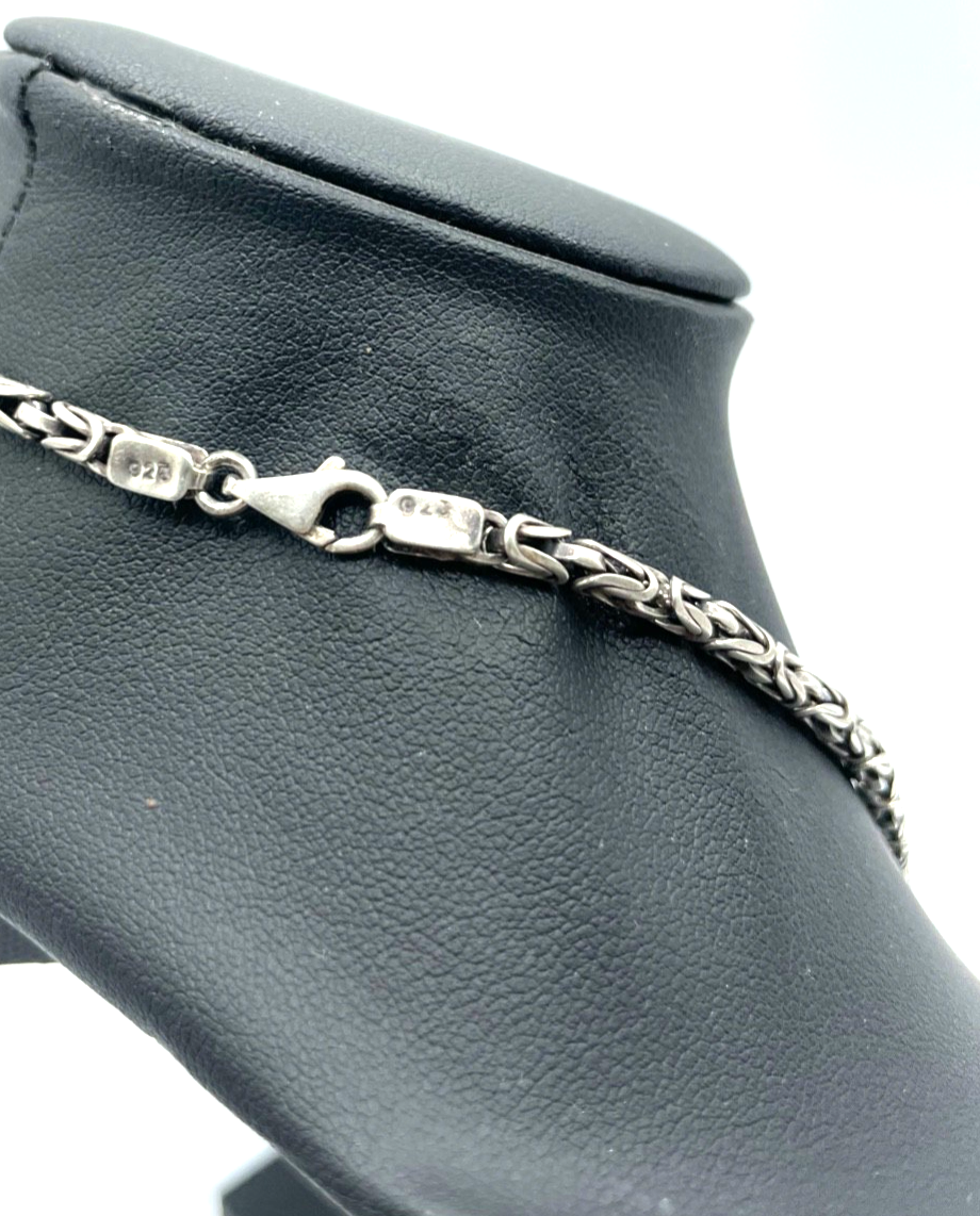 925 Silber Halskette Königskette Dekor rund unisex L 63,5 cm B 4 mm gepflegt2