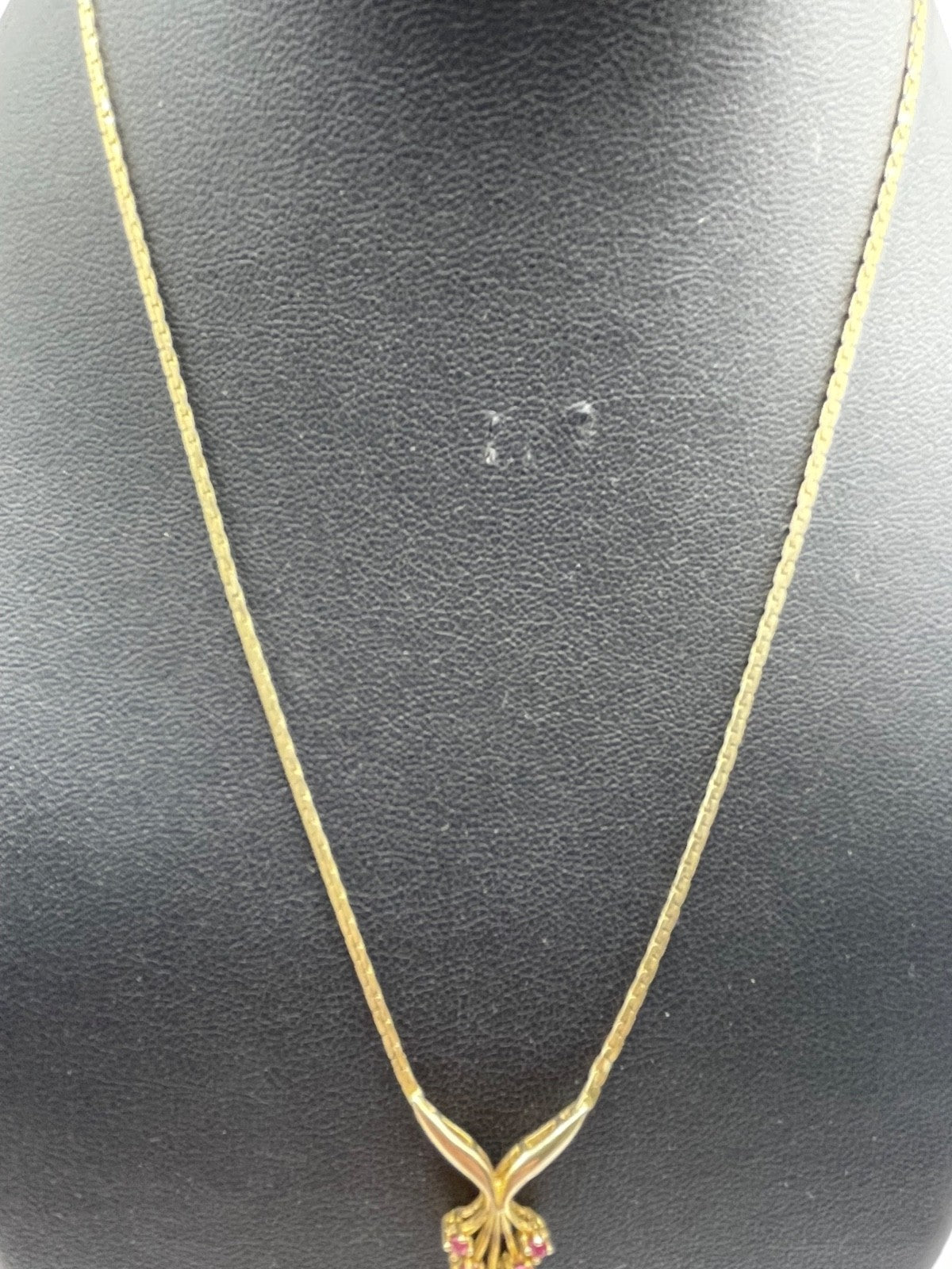 70erJ Collier 925 Silber vergoldet 5 Rubine zeitlos elegant L 40,5 cm gepflegt2