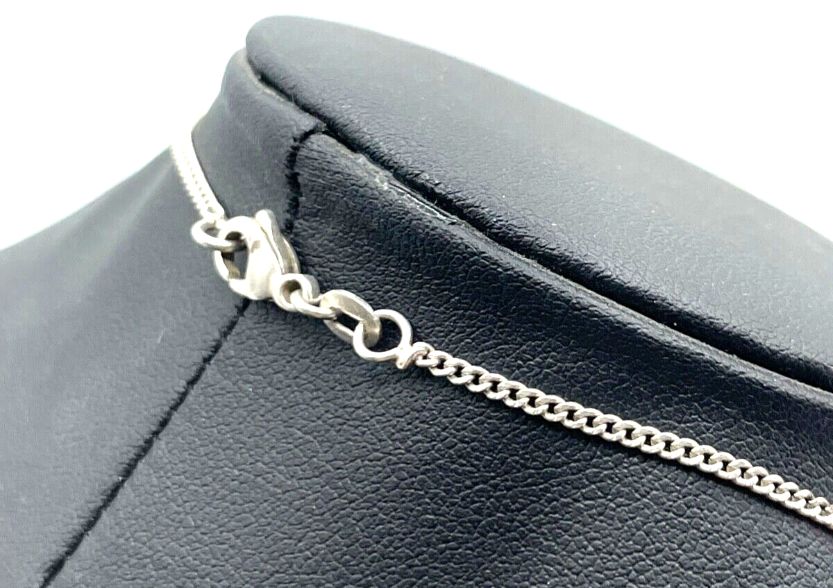925 Sterling Silber Kette Collier mit 3x Onyx Cabochon Handarbeit sehr apart4