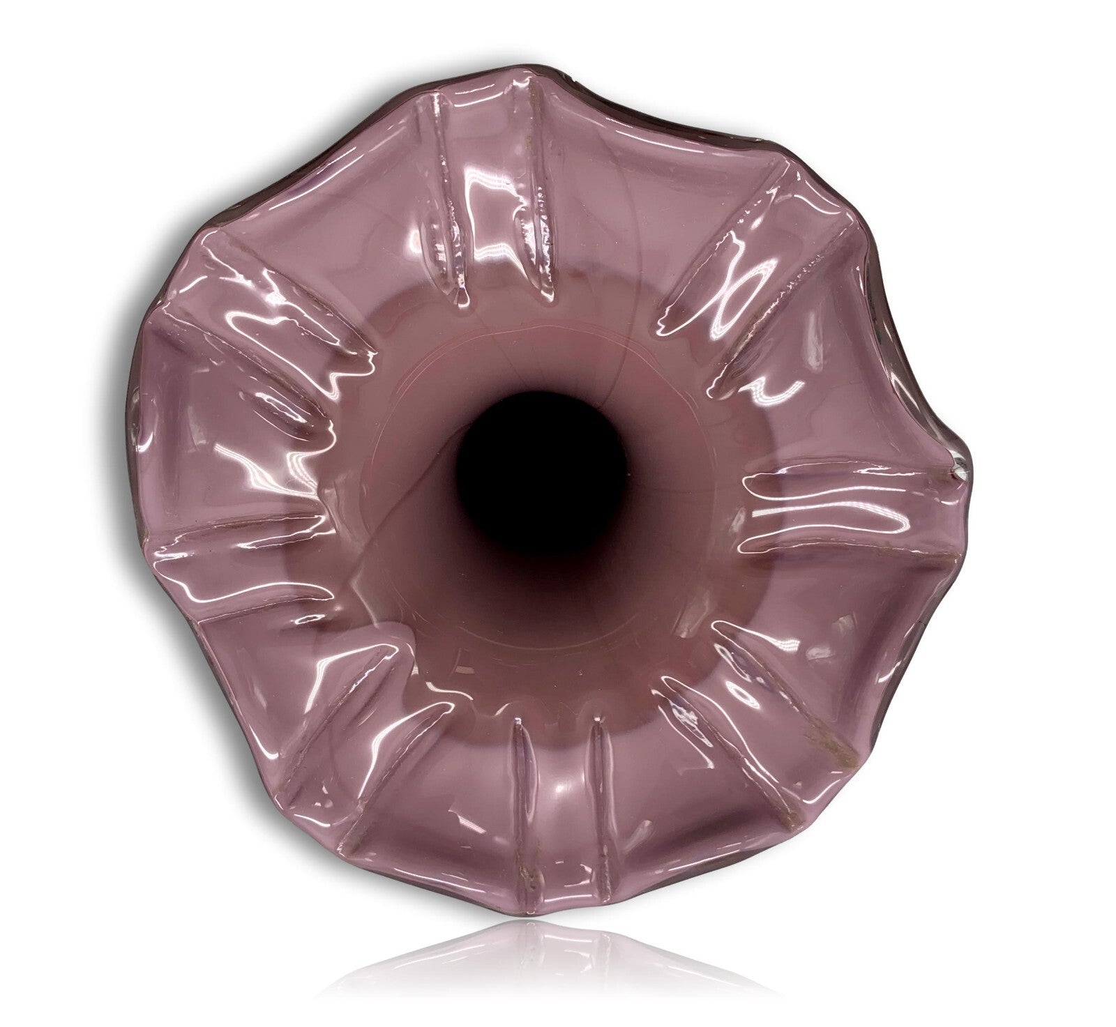 Vase Unterfang - Farbeinschmelzungen - Mundgeblasen Handarbeit - Pastell Lila8