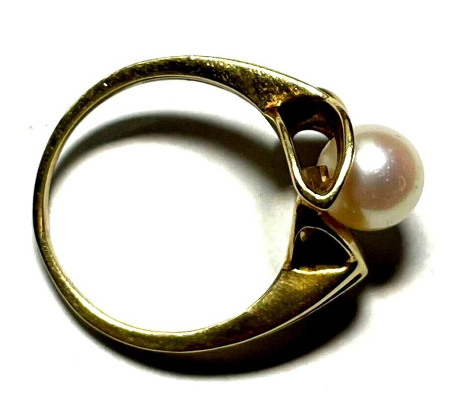 Solider Klassiker 585 Gold 14 K Ring RG 53 mit Akoya Perle Juwelier gepflegt 5Gr8