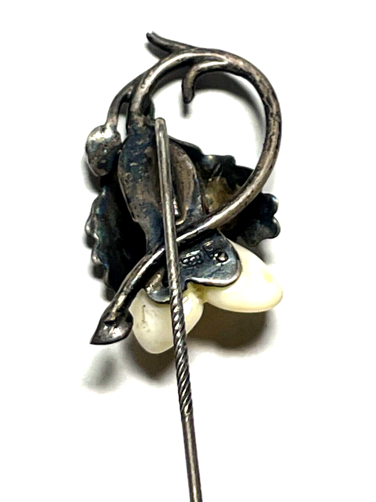 Antik Grandel Nadel Hutnadel Anstecknadel Krawattennadel Eichenlaub 835 Silber4