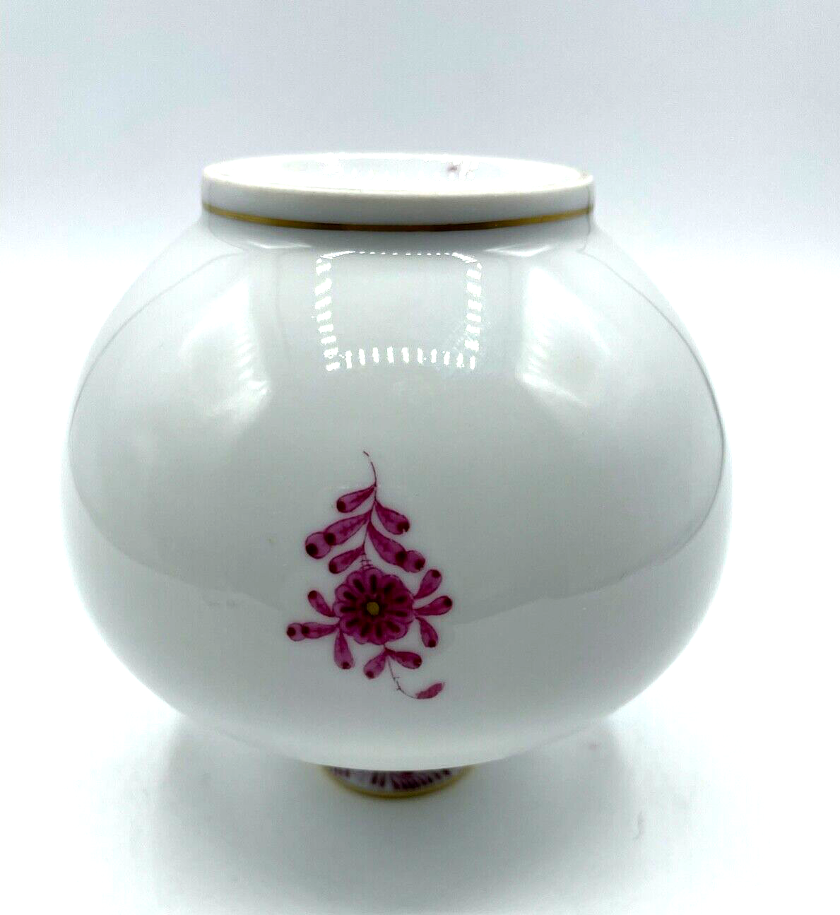 Herend Porzellan Vase APPONYI PURPUR handbemalt  7088/AP 1. WAHL H ca. 11 cm5