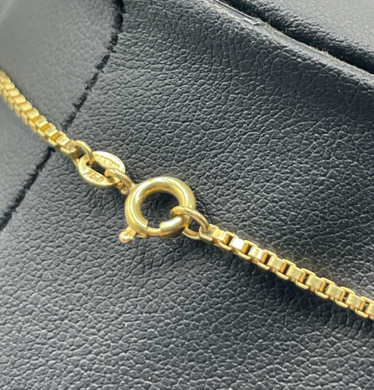 750 Gold 18 K Gelbgold Kette Venezianerkette unisex L 61cm B 1mm gepfl. 10,79Gr2
