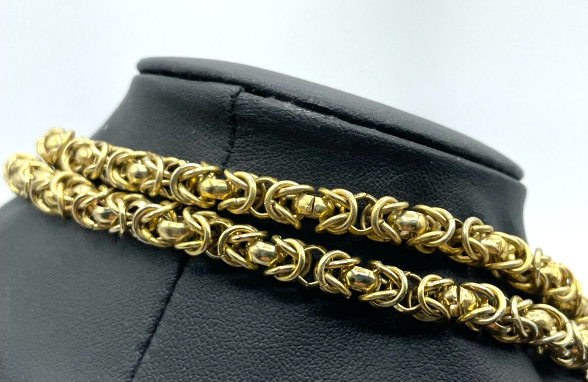 Vintage Statement Königskette L 93 cm  B 6mm vergoldet hochwertiger Modeschmuck5