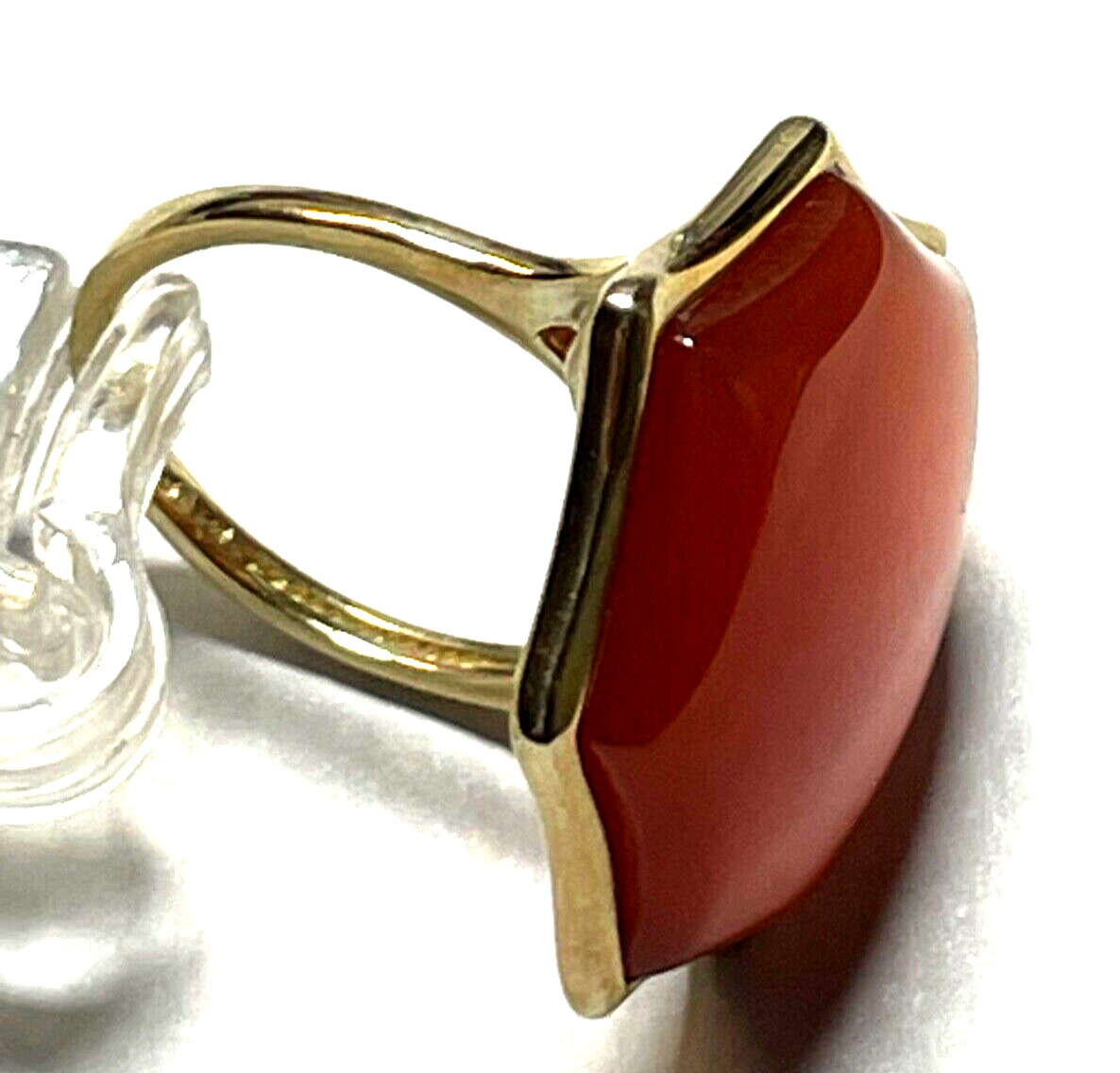 375 Gold 9 K Ring großer Karneol Cabochon Stern Ø 17 mm RG 54 Juwelier neuwertig4