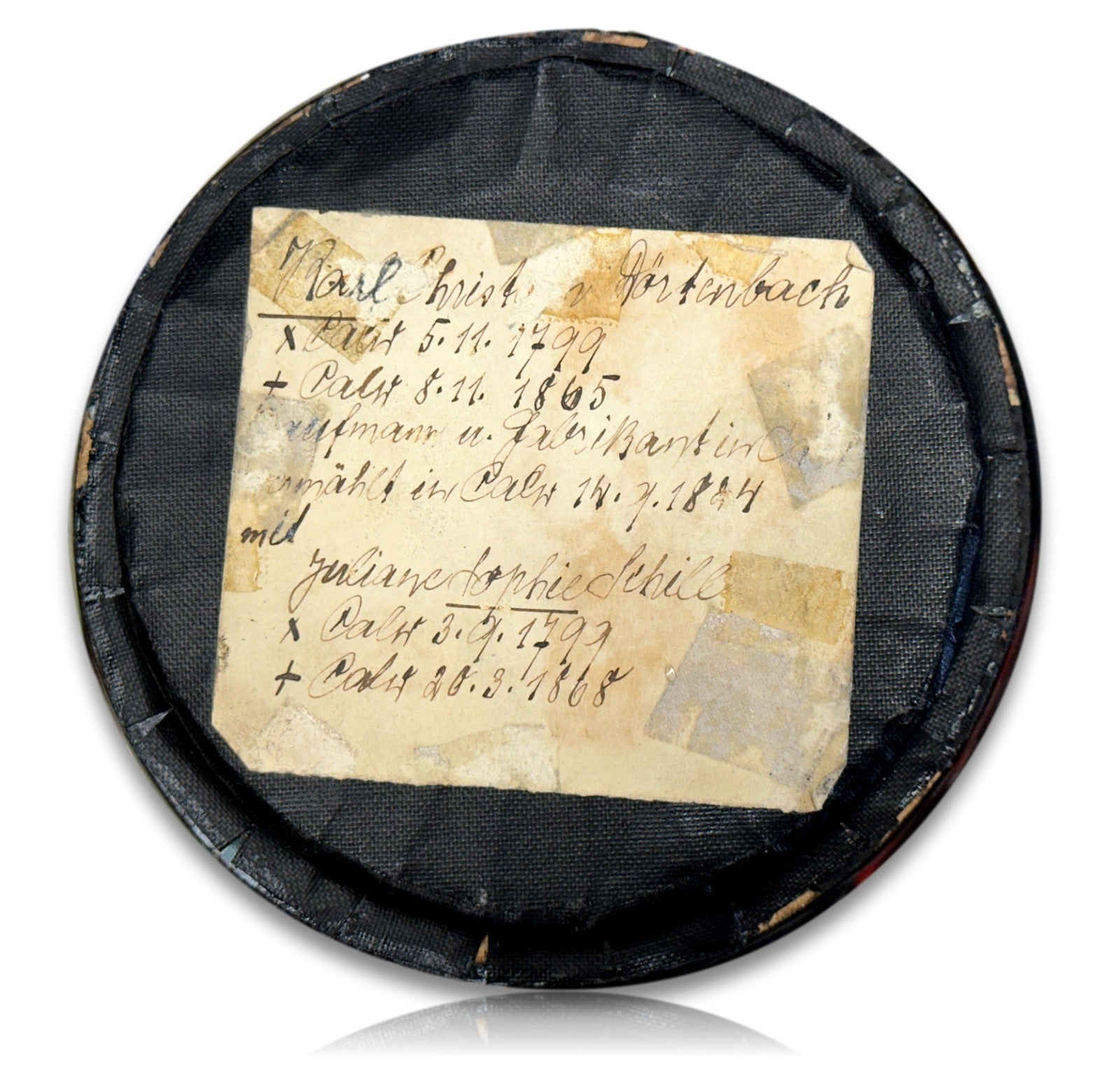 Seltene Wachs-Reliefbildnisse (Biedermeier) - Ehepaar Dörtenbach - Calw, um 183511