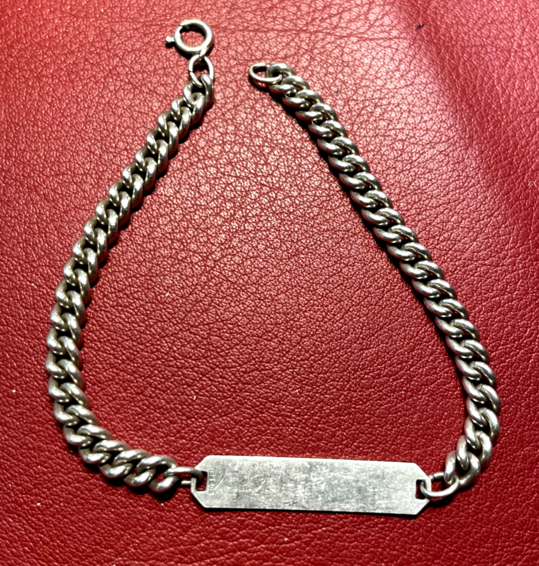 Solides vintage Panzer Armband mit Namen Tafel 800 Silber L 21cm B7,5 mm unisex3