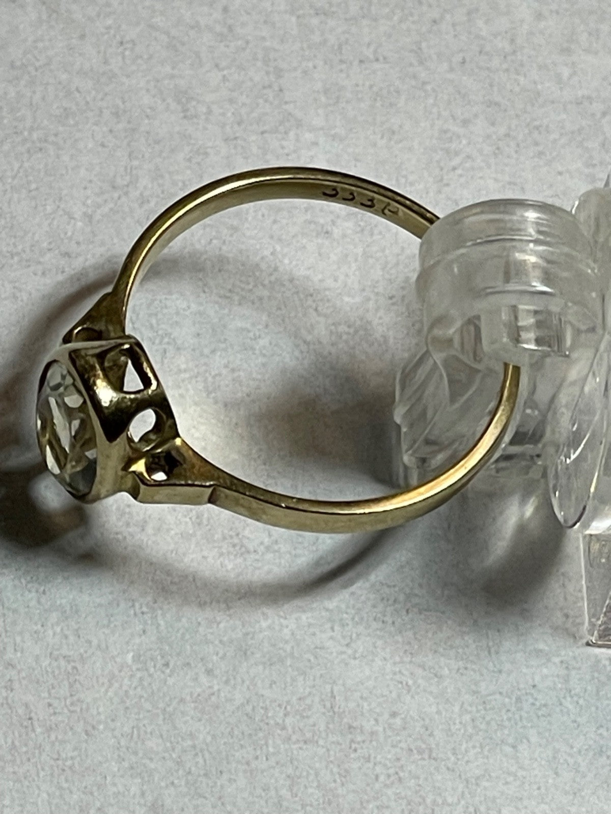 Vintage Design 333 Gold 8 K Ring Turmalin Ø 17 mm RG 54 Juwelier gebraucht1