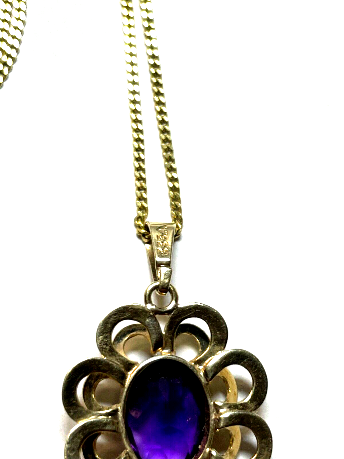 333 Gold 8 K Gelbgold Anhänger TEKA Amethyst  Gelbgold Panzerkette Juwelier3