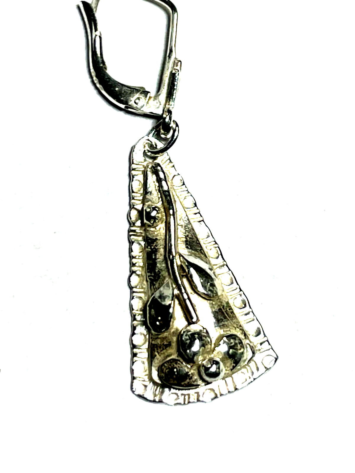 Vintage 925 Sterling Silber Ohrringe Ohrhänger L 40 B 13 mm sehr gepfl Handarbei1