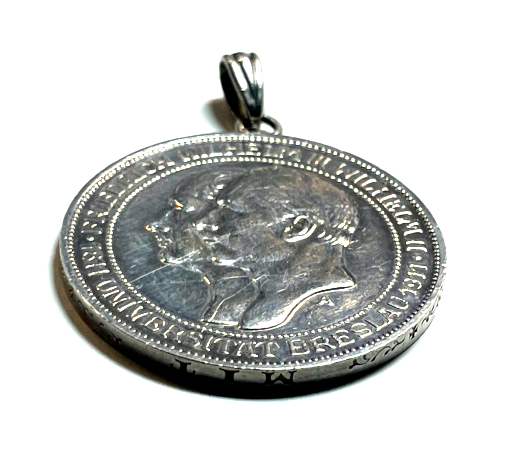 Antik Münzanhänger Silber Deutsches Reich Drei Mark 1911 A Wilhelm II + III3