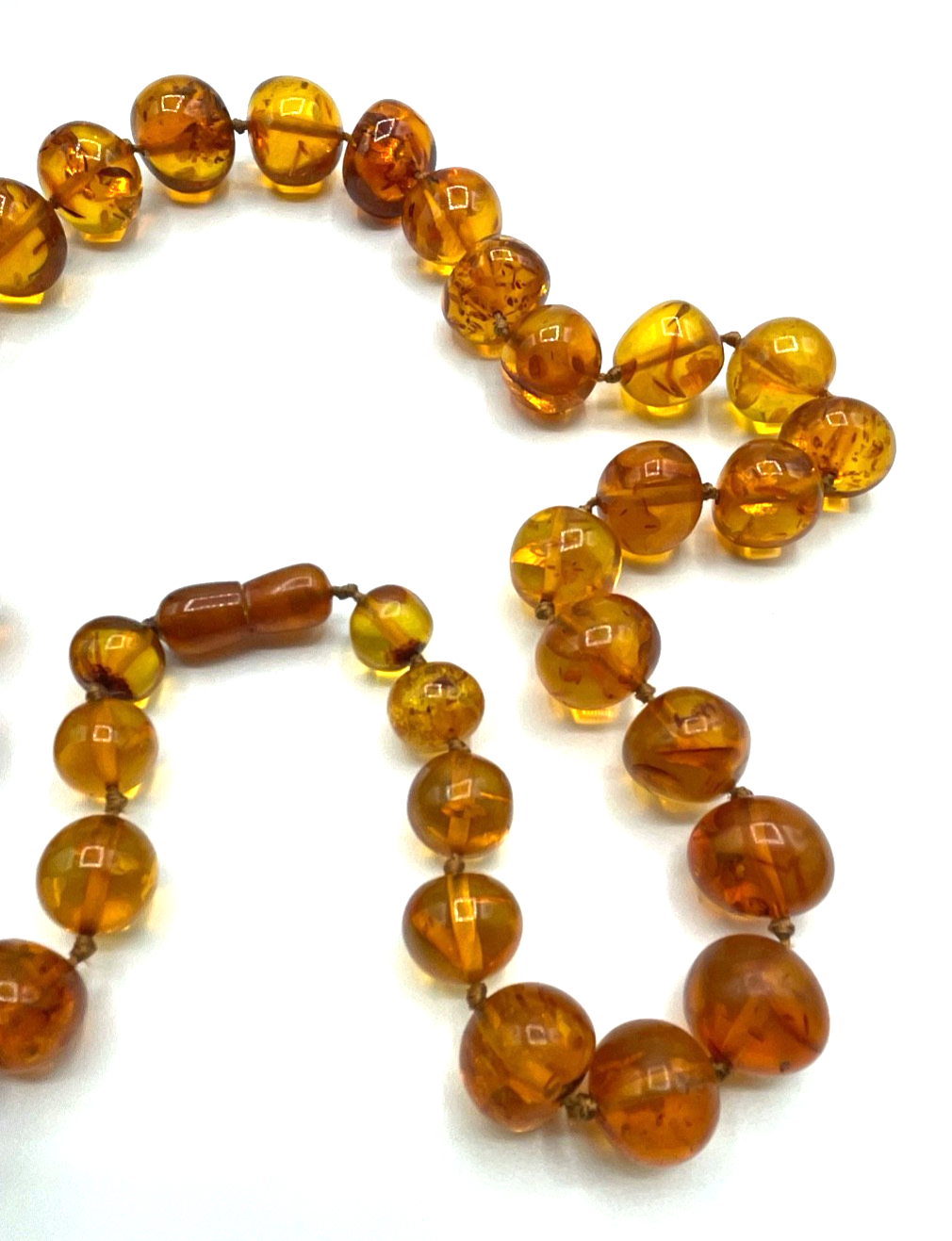 Elegante vintage Bernstein Amber Kette 71 cm mit Schraubverschluss im Verlauf2