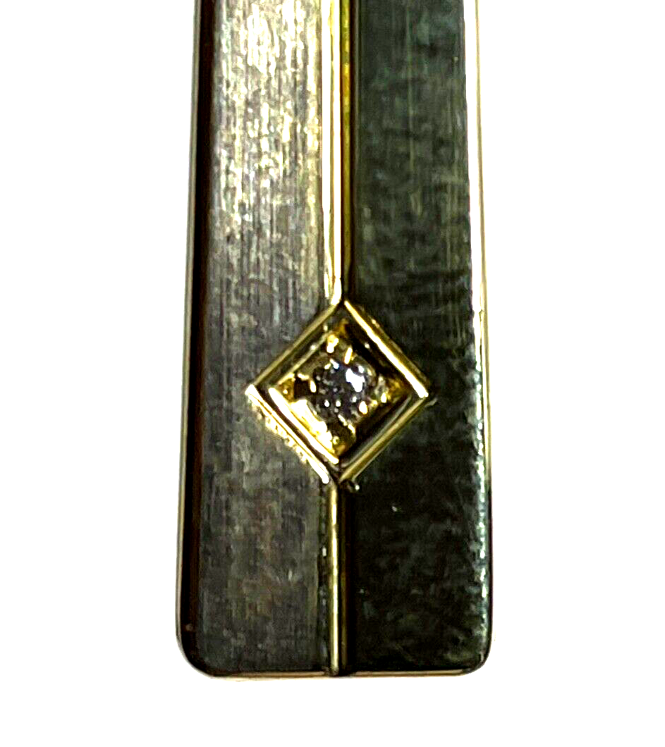 835 Silber teilvergoldet Krawattenklammer Krawattenhalter kl. Diamant Juwelier8