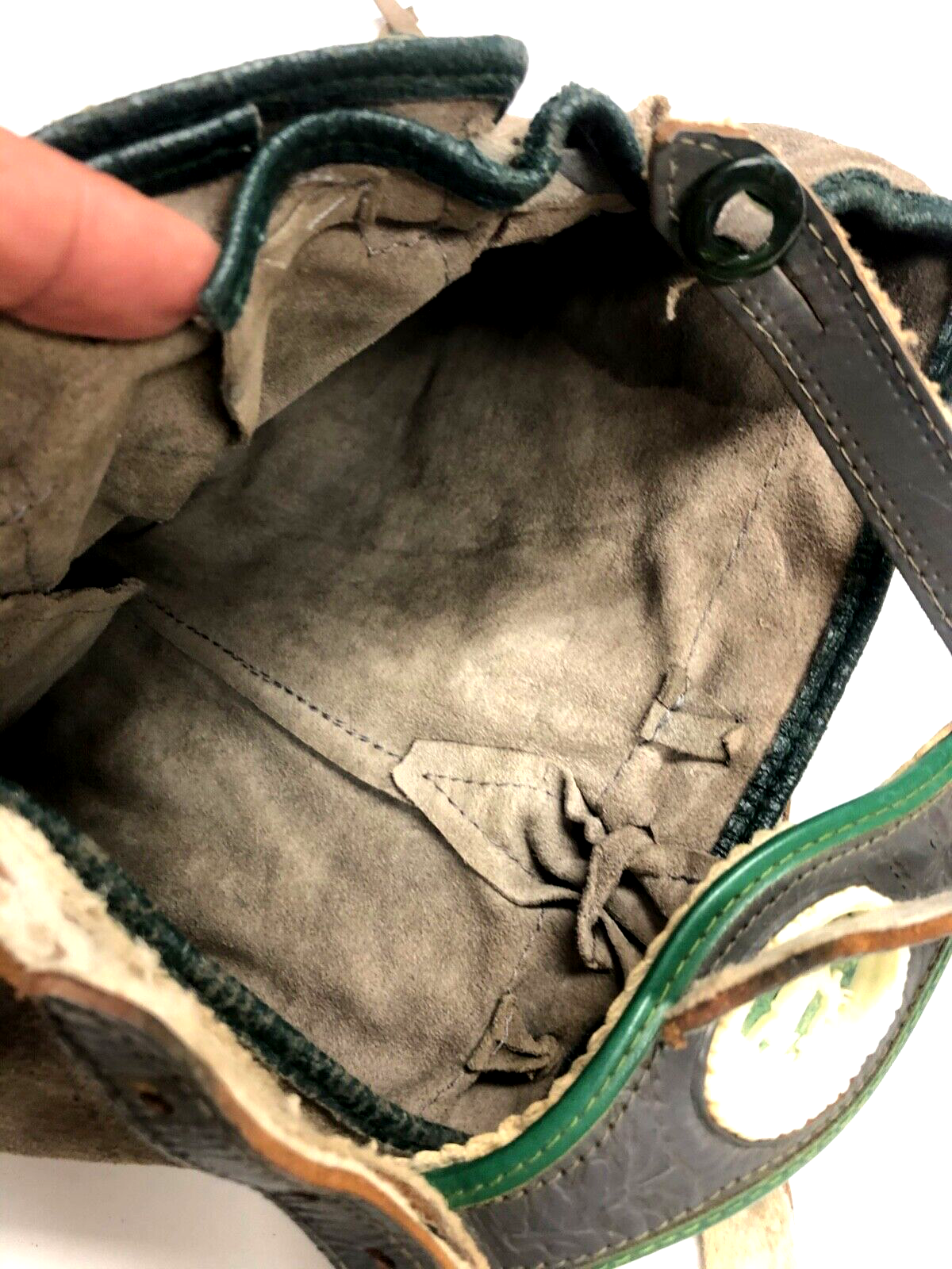 Vintage Knaben Lederhose gebraucht rustikal auch hübsche Deko Handarbeit s. Text7