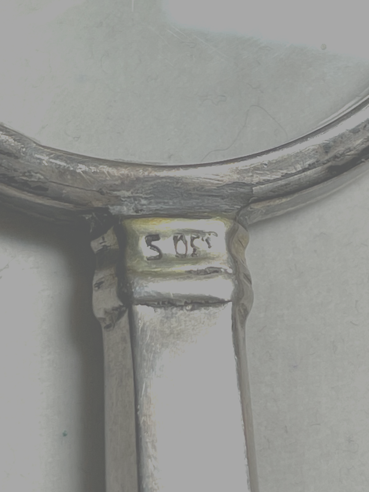 Antik 830 Silber Lupe mit Griff Vergrößerungsglas Lesehilfe Leselupe gepflegt4