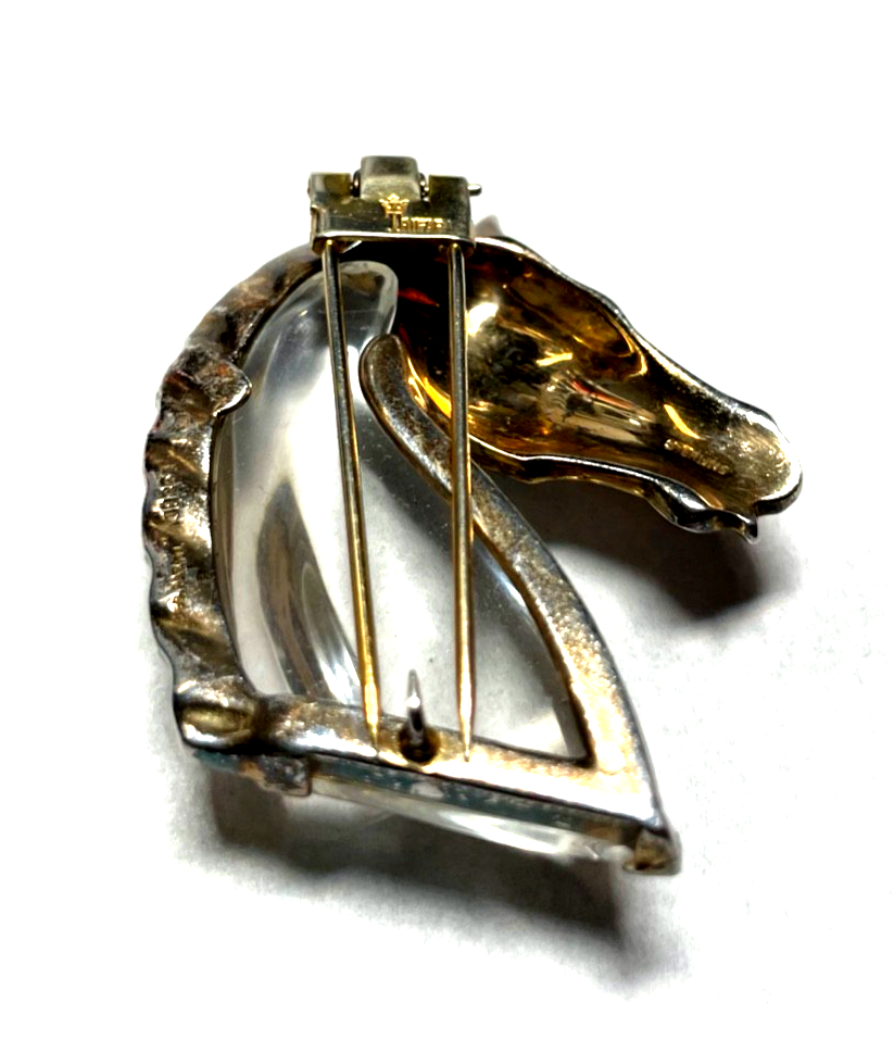 Vintage Trifari Jelly Belly Pferdekopf Brosche Sterling Alfred Philippe 19406
