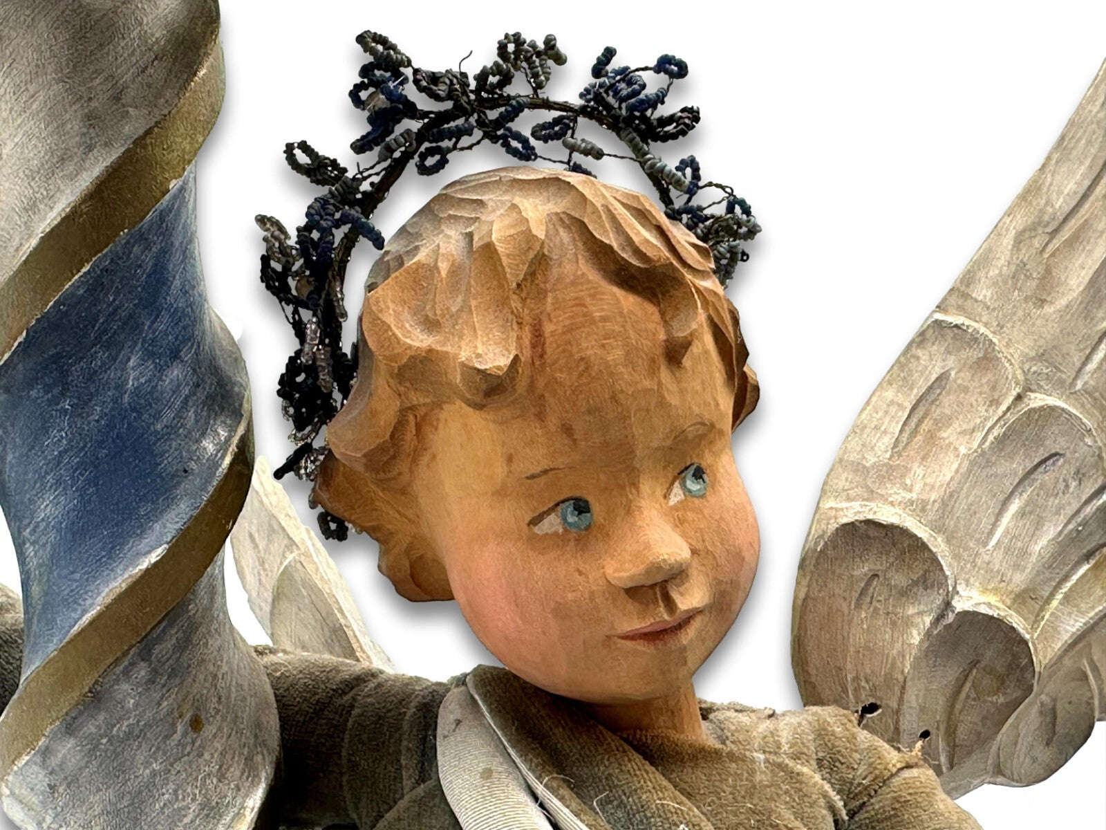 ANNA-FEHRLE Schwäbisch Gmünd - 60er Jahre  Leuchterengel - Holz - Teracotta6