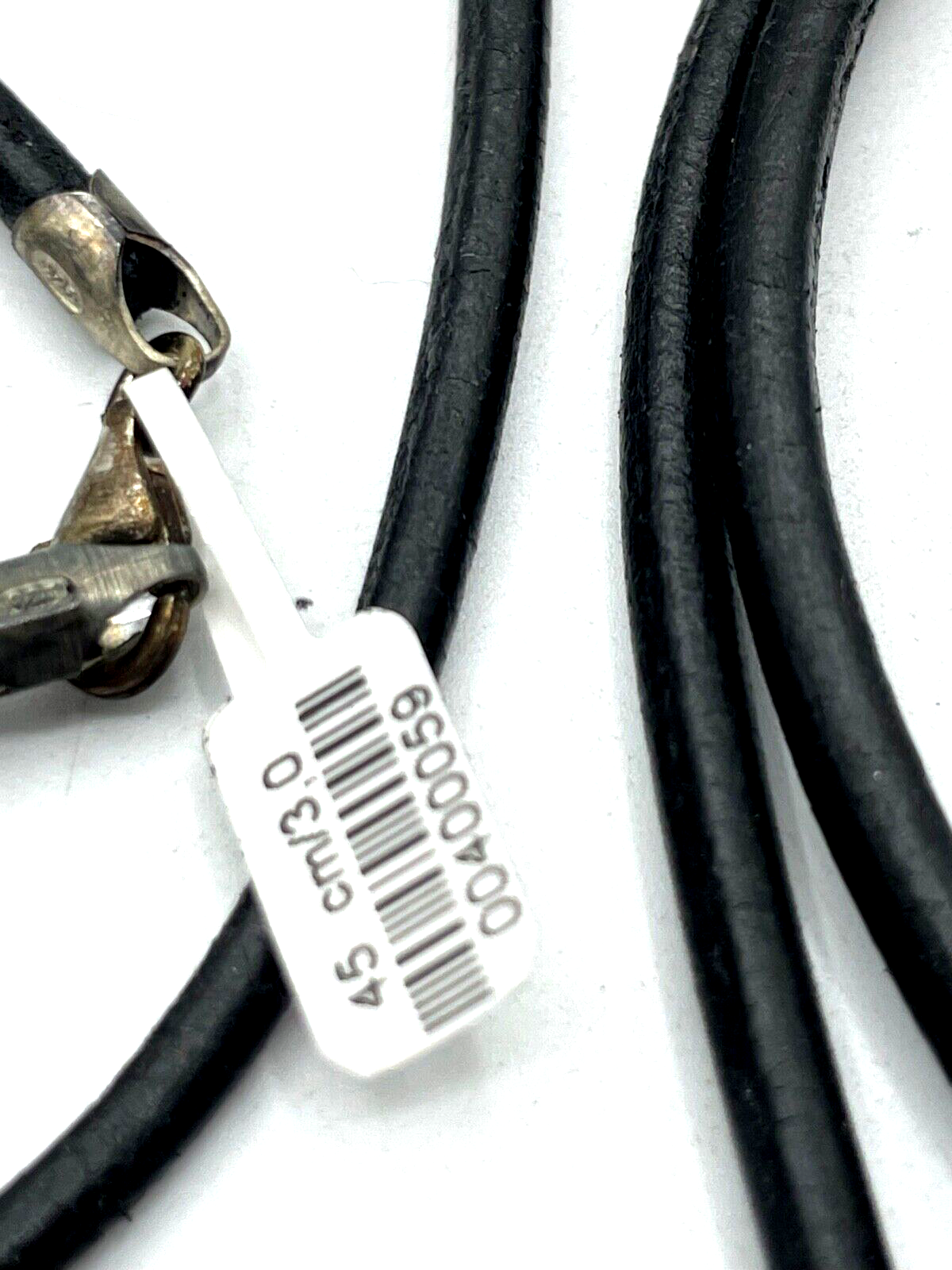 4x ungetragen POLICE Leder Band mit 925 Silber Karabiner L 45 cm B 3 mm neu3