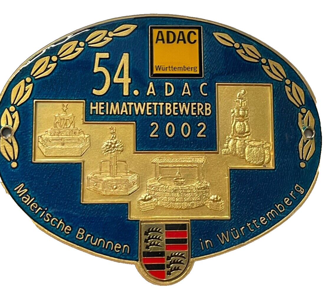 ADAC 54. Heimatwettbewerb Württemberg 2002 Auto Automobil Plakette Car Badge1