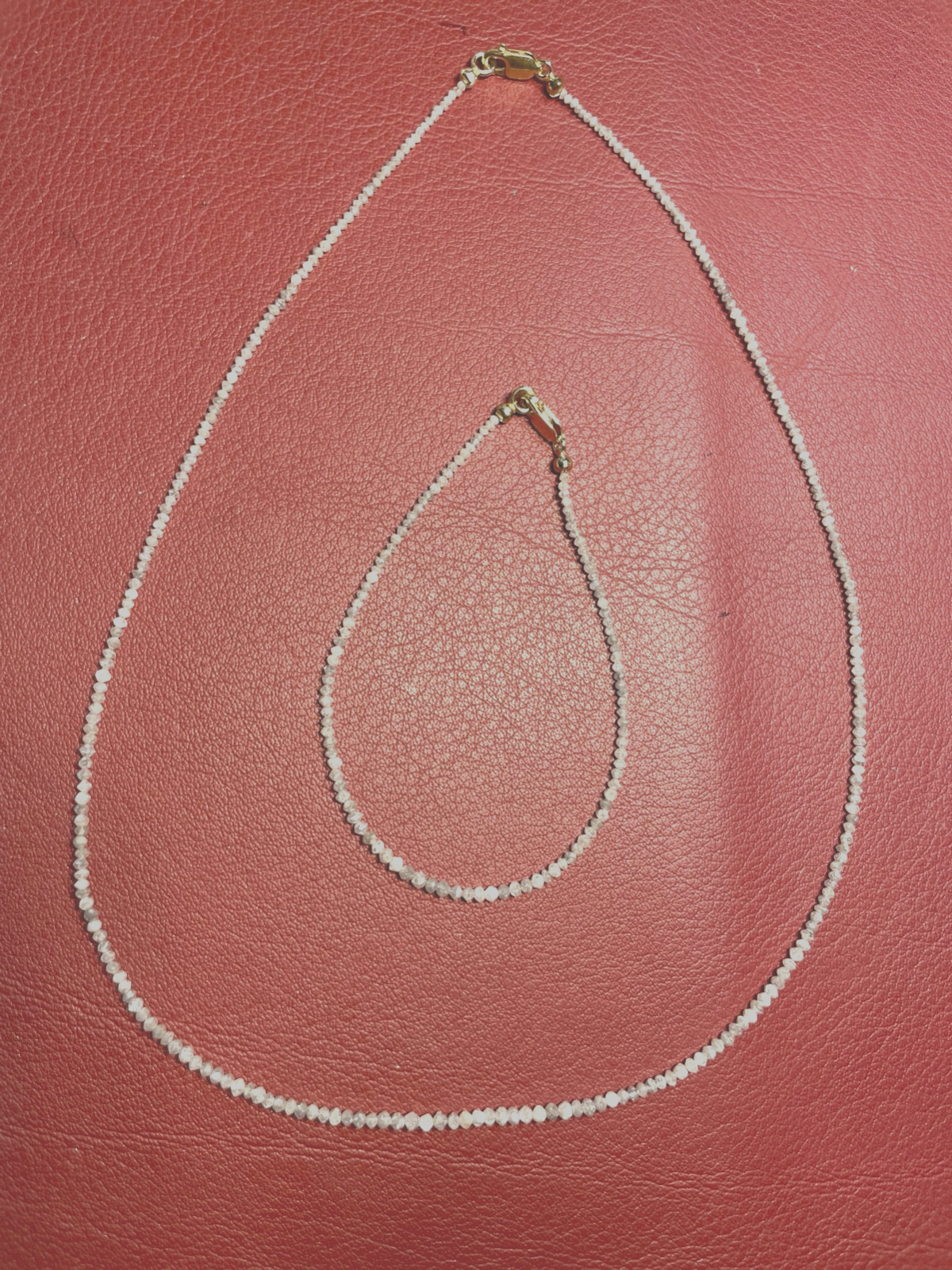 Set Armband + Kette natürlicher Diamant facettiert 375 Gold Karabiner neuwertig1