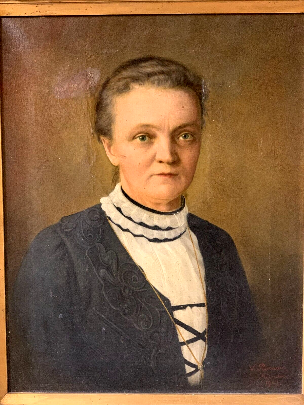 Vitus Reisacher 1851-1913 - Damenportrait Brustbild 1903 - Öl auf Leinen gerahmt1