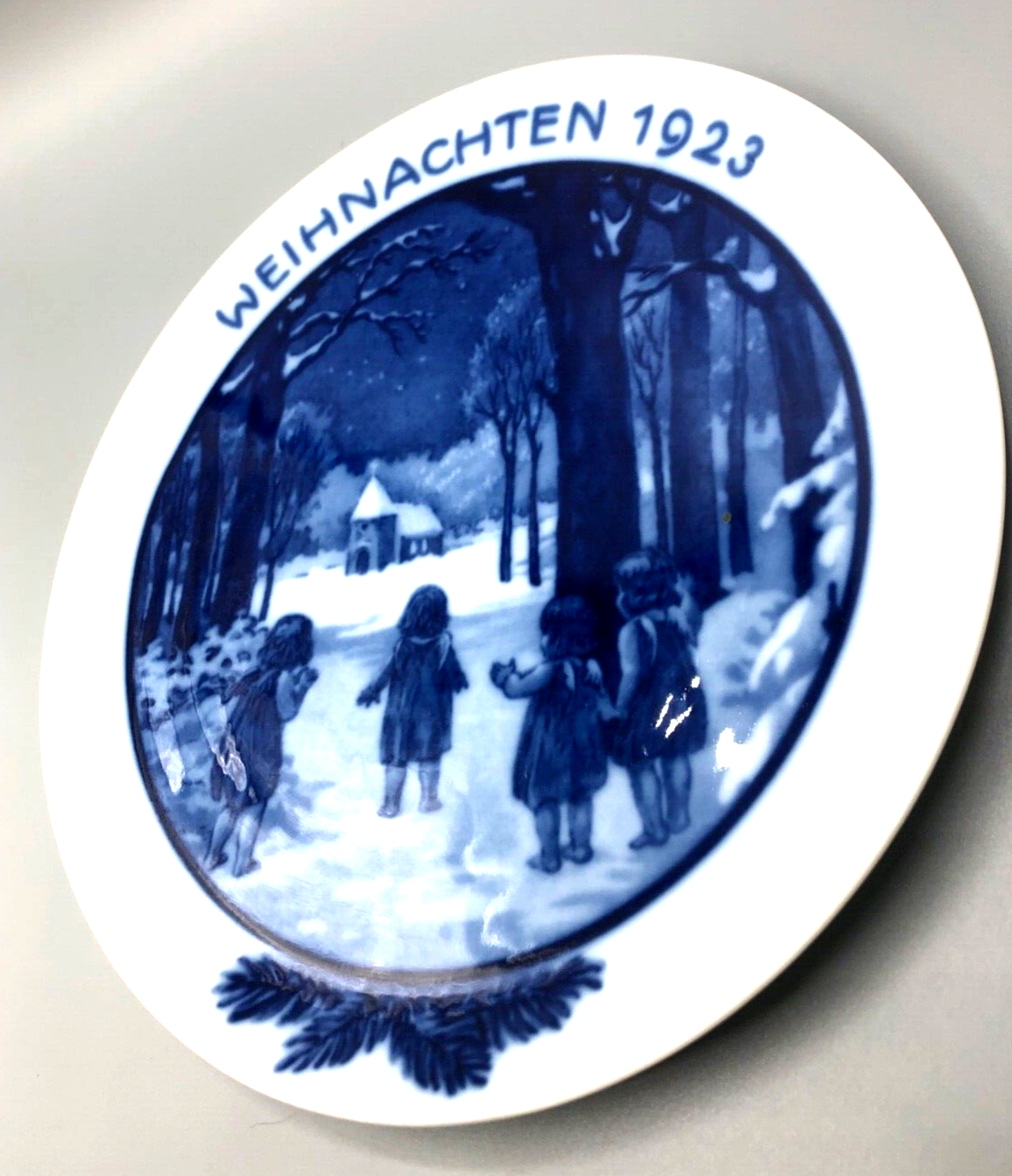 Rosenthal Weihnachtsteller 1923 Entwurf Ernst Hoefer Berlin  1A Zustand Ø 21 cm2