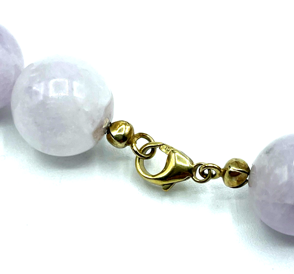 Statement Morganit Kugel Kette Collier Ø 13 mm mit 375 Gold 9 K Karabiner gepfl.4