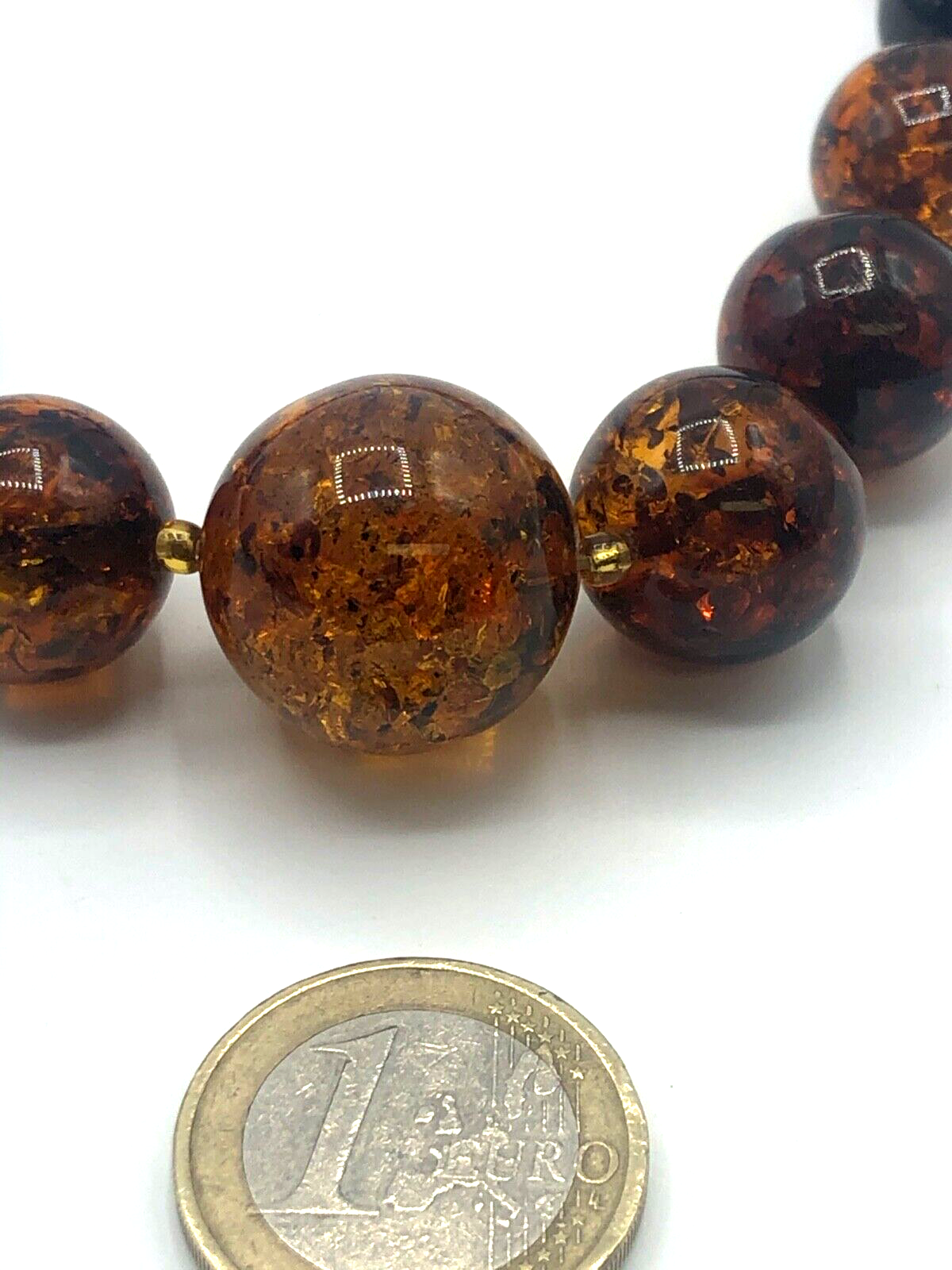 Vintage stattliche Bernstein Kette Inklusen amber necklace 49,61 Gramm L 58cm1